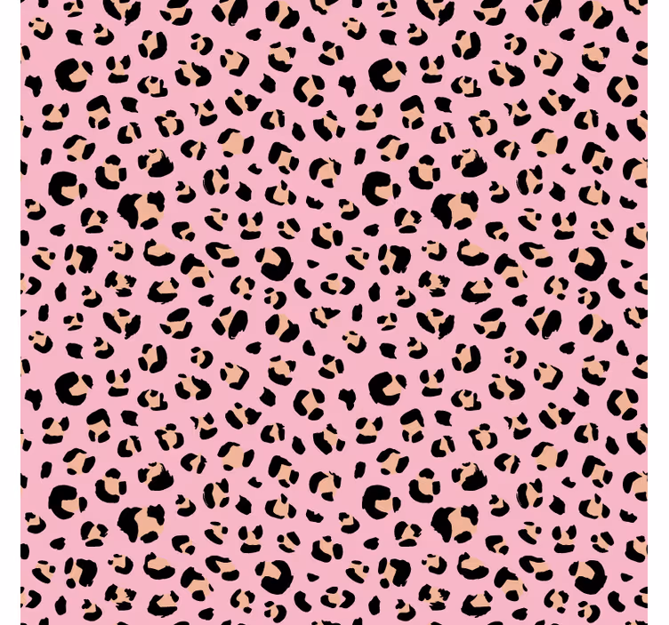 Behang dieren zwart en roze aquarel luipaardpatroon - TenStickers