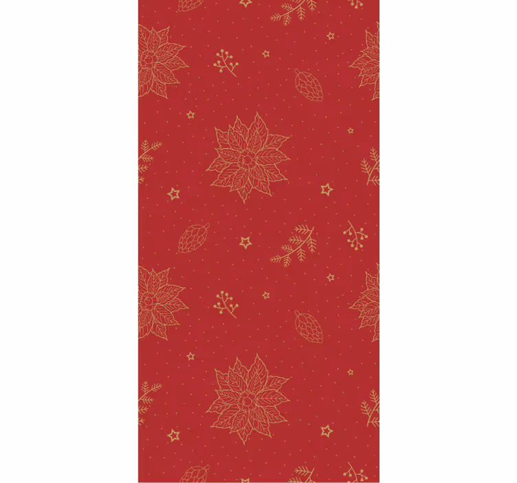 Behang kerst met vintage bloemenpatroon - TenStickers