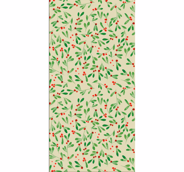 Behang kerst bessenpatroon - TenStickers