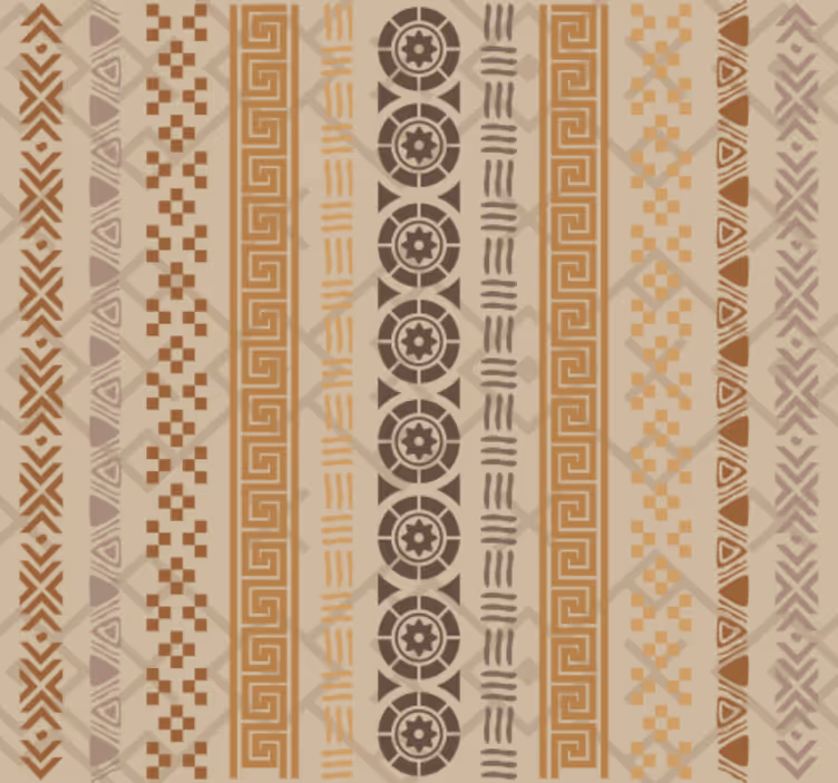Behang kantoor puzzelstempel effect op bruin - TenStickers