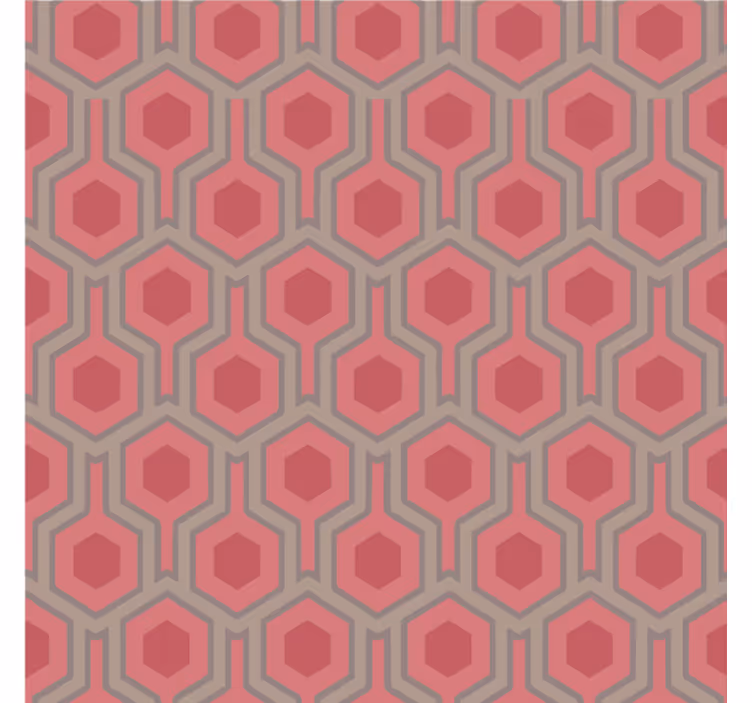 Behang kantoor 70s roze hexagonen - TenStickers