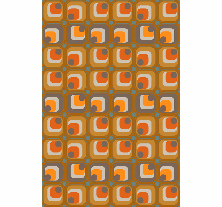Behang kantoor 70's retro vierkant patroon - TenStickers