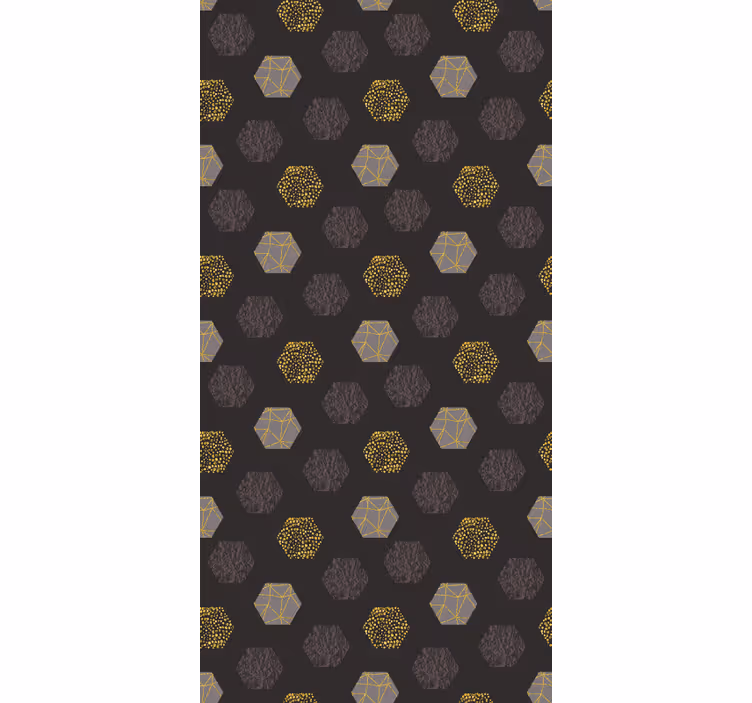 Behang kantoor nordic gouden hexagonen - TenStickers