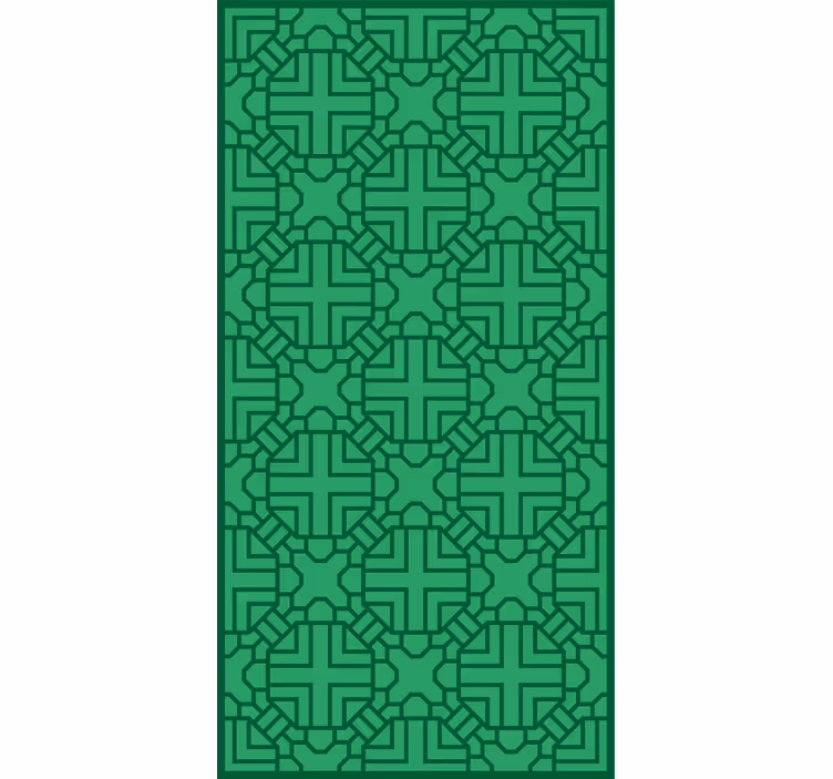 Behangpapier gang geometrisch groen patroon - TenStickers