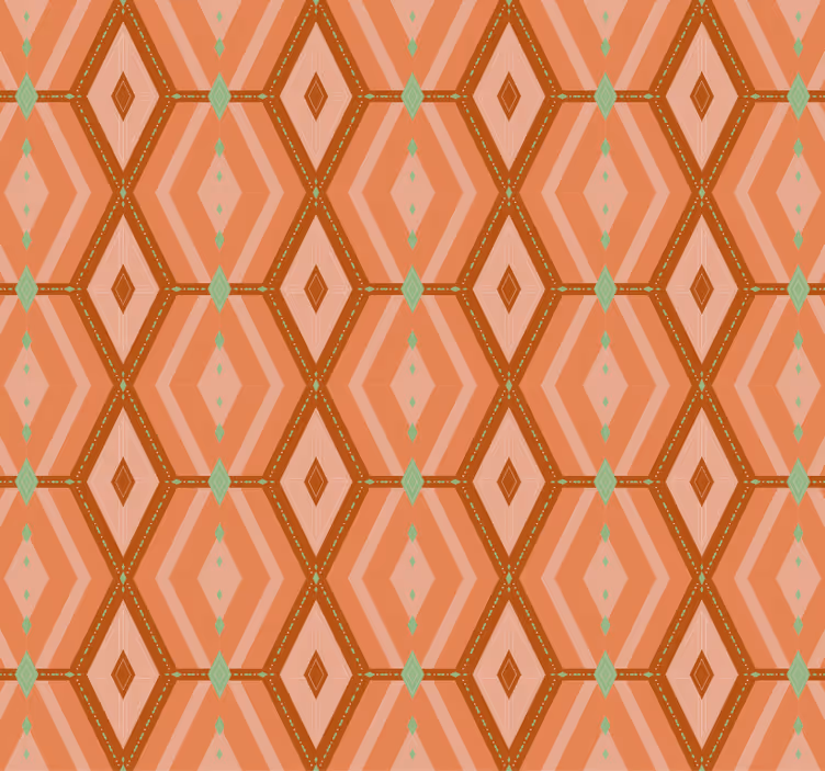 Behangpapier gang geometrische herfsttinten jaren 30 - TenStickers