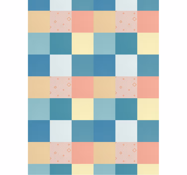 Behangpapier gang patchwork kleurrijk retro patroon - TenStickers