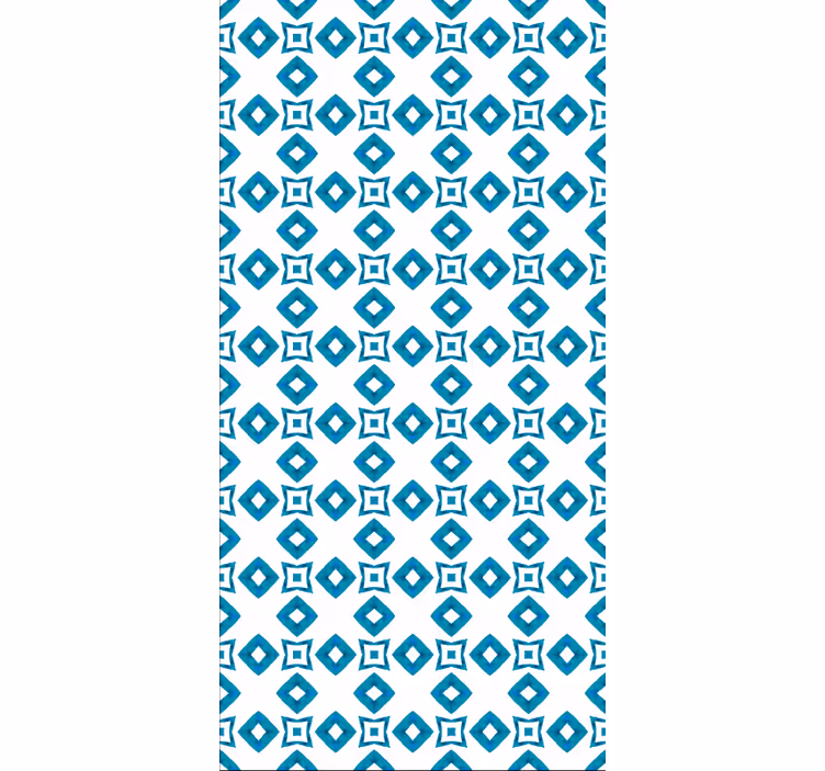 Behangpapier gang geometrisch blauw diamantdesign - TenStickers