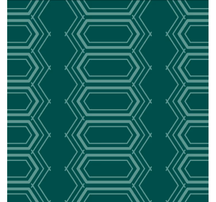 Eetkamer behang geometrisch groen cirkelpatroon - TenStickers