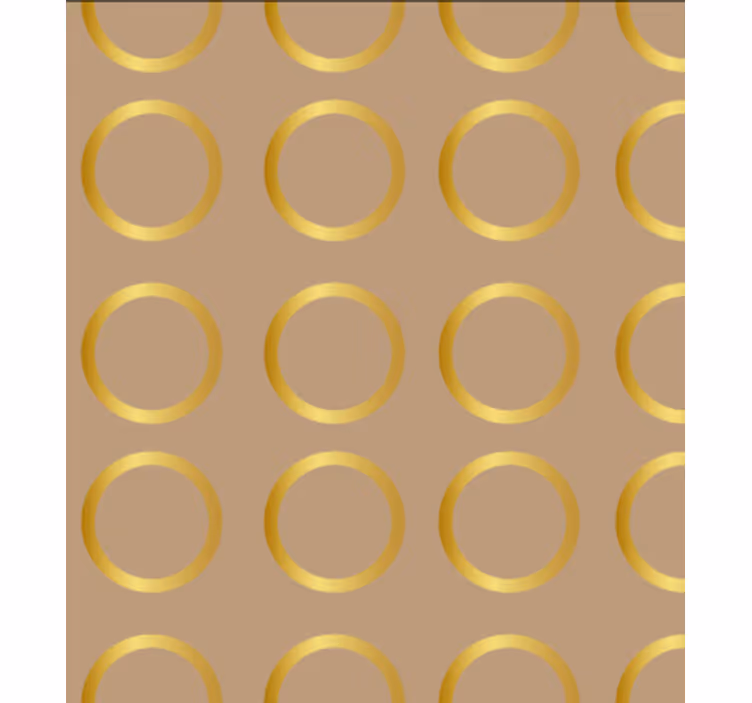 Eetkamer behang geometrisch patroon gouden cirkels - TenStickers