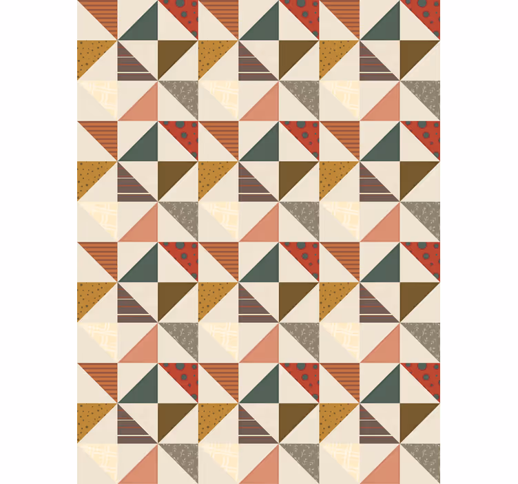 Eetkamer behang patchwork geometrisch driehoek patroon - TenStickers