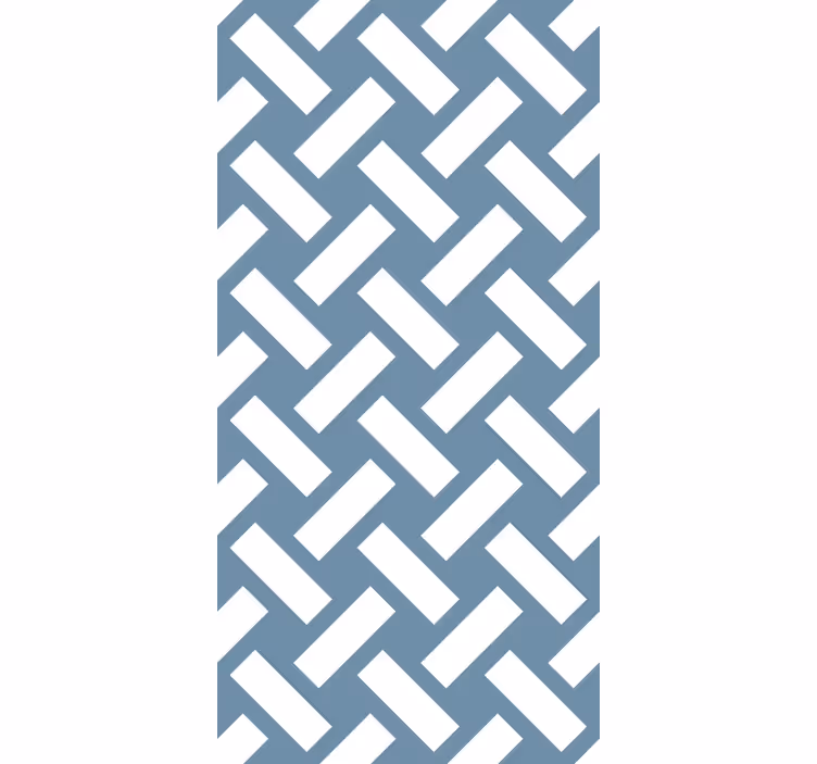 Eetkamer behang geometrisch blauw vierkant patroon - TenStickers