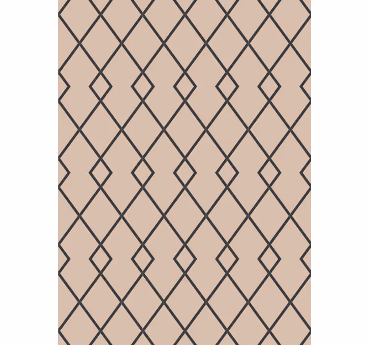 Eetkamer behang geometrisch beige diamantpatroon - TenStickers