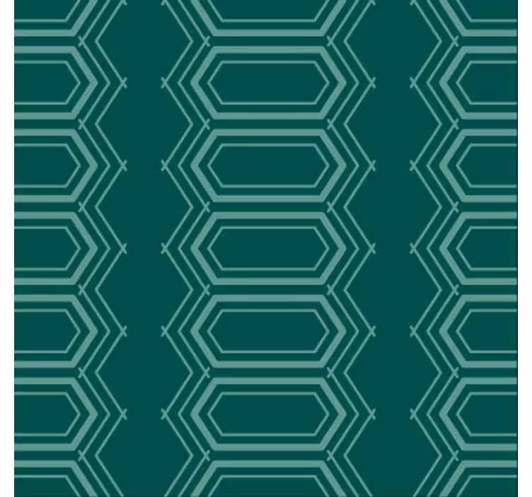 Eetkamer behang smaragd geometrisch patroon - TenStickers