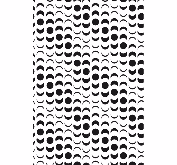 Eetkamer behang monochrome halve cirkels - TenStickers