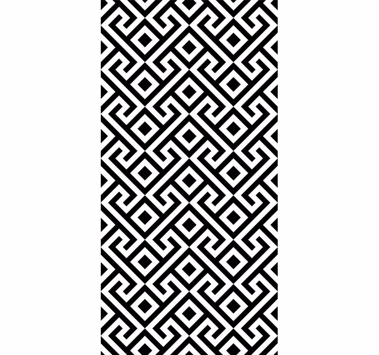 Behang geometrisch gedurfde zwart-witte patroon - TenStickers