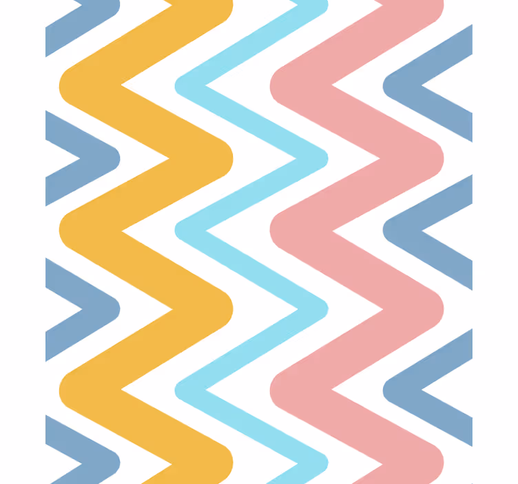 Behang geometrisch levendig zigzag concept - TenStickers