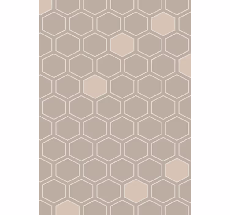 Behang geometrisch hexagon beige motief - TenStickers
