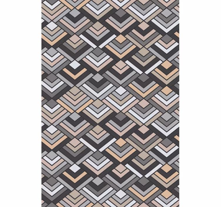 Behang geometrisch gelaagde chevronvormen - TenStickers