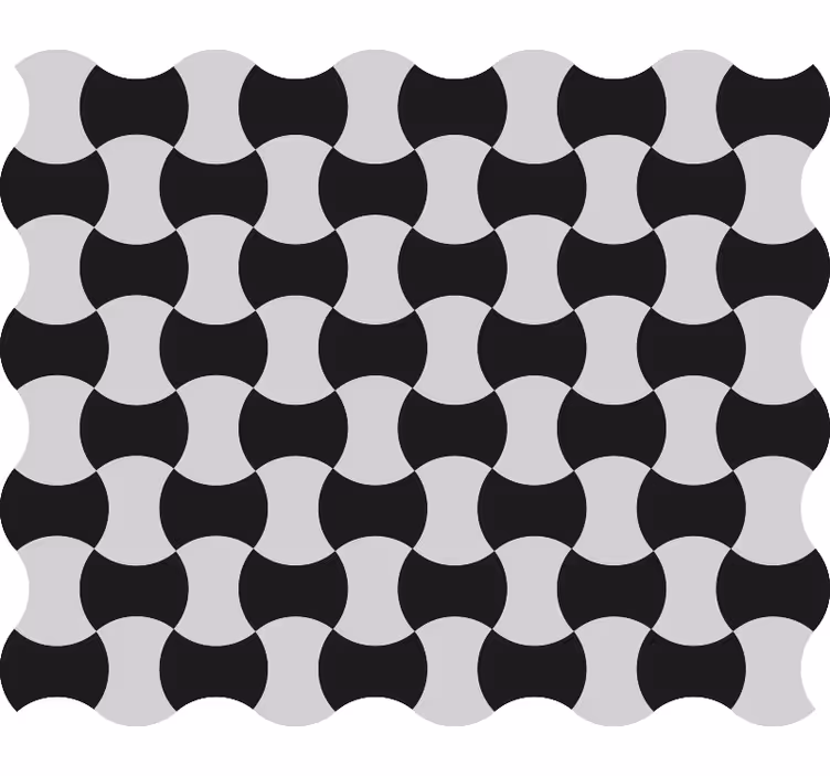 Behang geometrisch zwart en wit curves - TenStickers