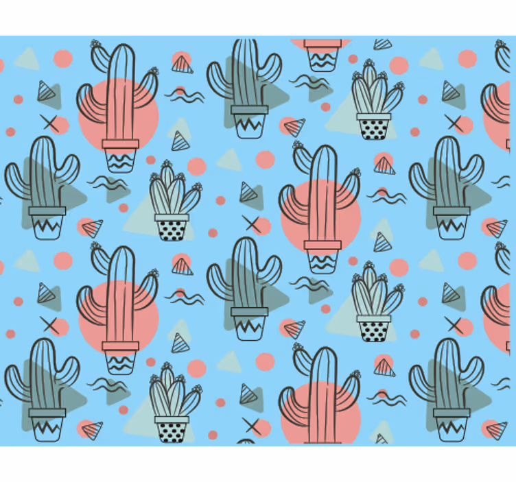 Fotobehang natuur cactussen patroon - TenStickers