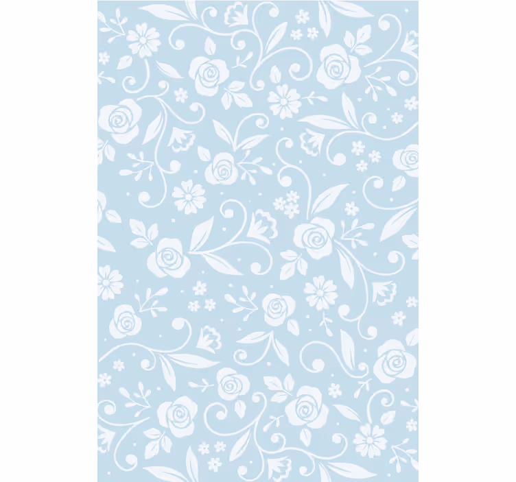 Fotobehang natuur blauwe bloemenornament - TenStickers