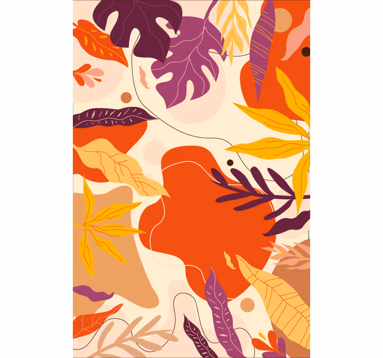 Fotobehang natuur kleurrijke abstracte bladeren - TenStickers