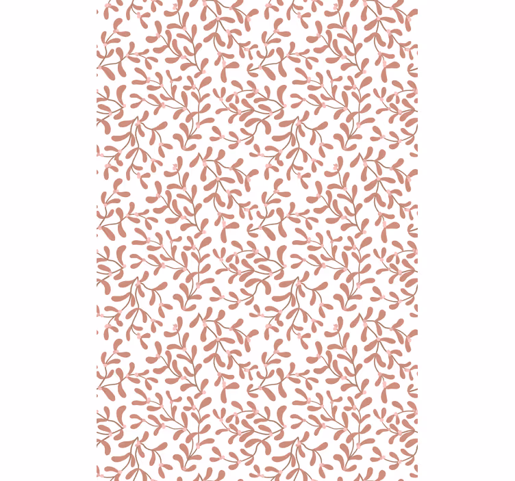 Fotobehang natuur terracotta klein bladeren patroon - TenStickers
