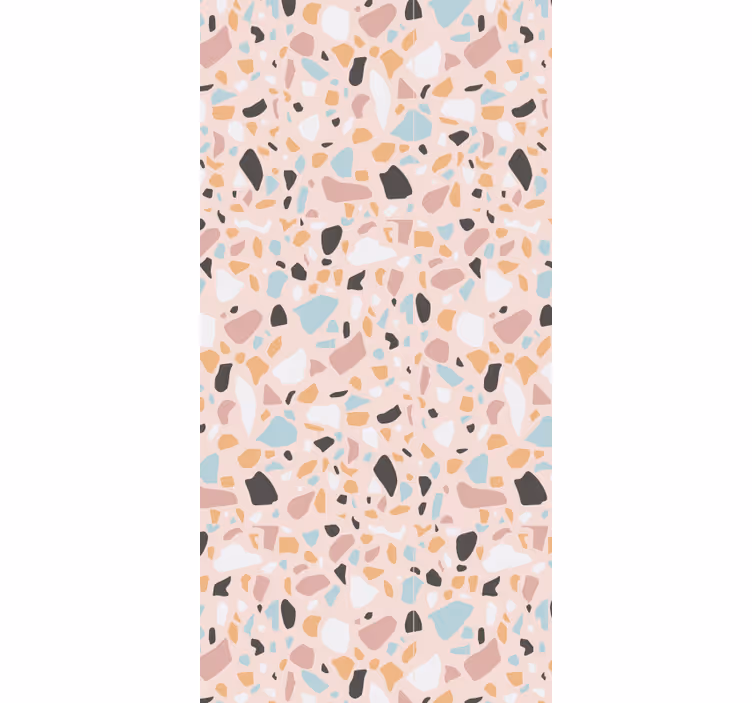 Behang andere patronen roze en blauwe terrazzo aquarel - TenStickers