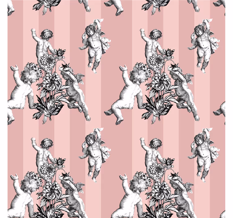 Vintage behang frans vintage gestreept patroon - TenStickers