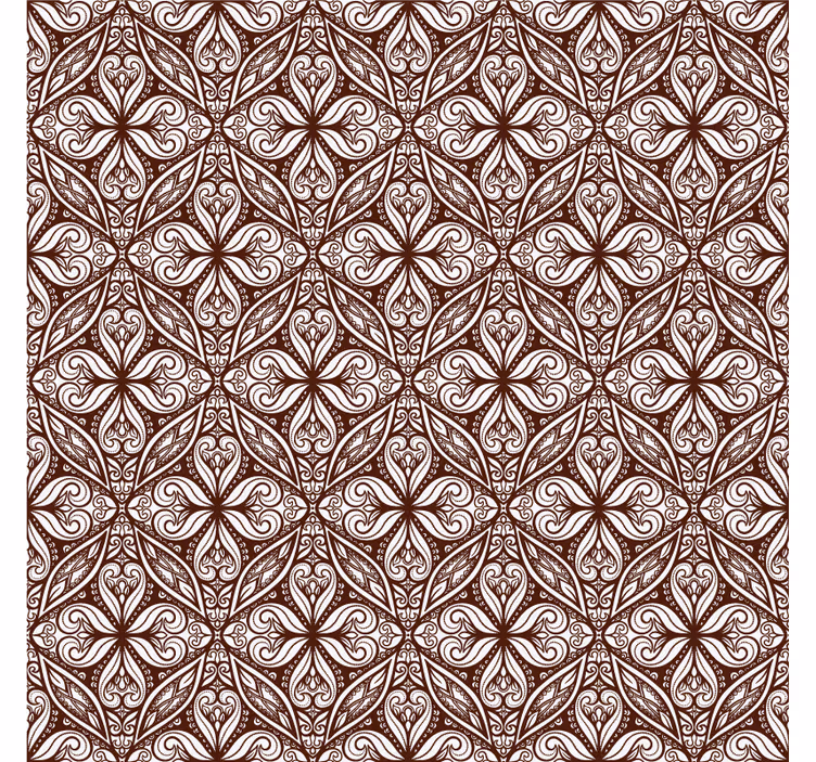 Vintage behang bruin bloemenpatroon - TenStickers