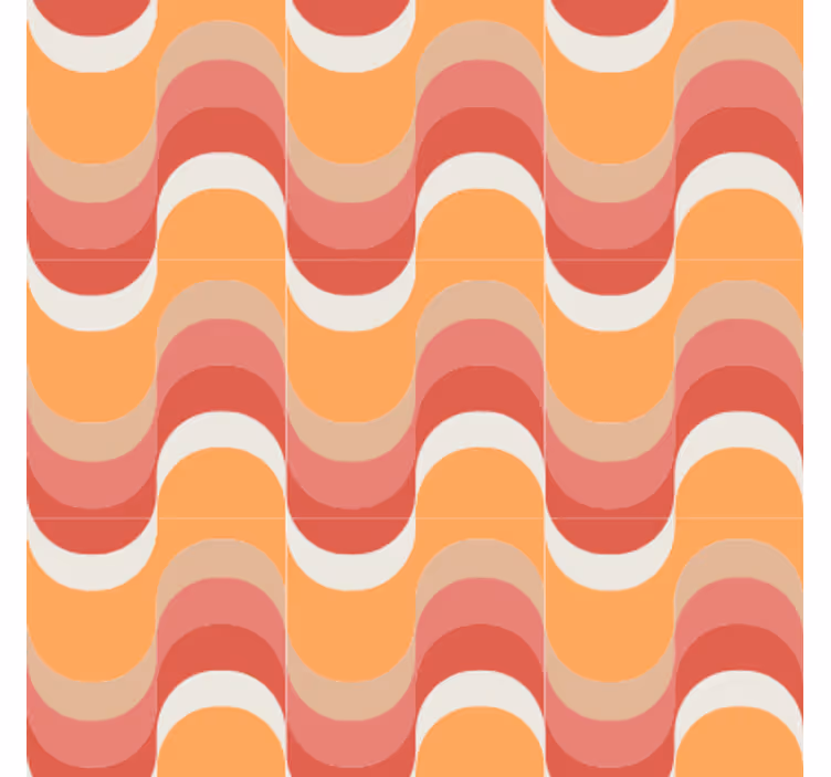 Vintage behang met levendig golfmotief - TenStickers