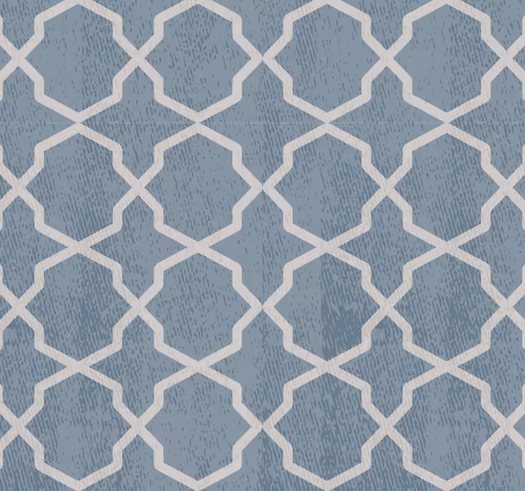 Behang tegels geometrisch blauw motief - TenStickers