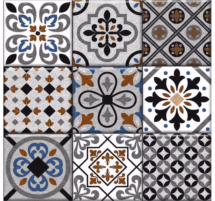 Behang tegels marokkaans donker design - TenStickers