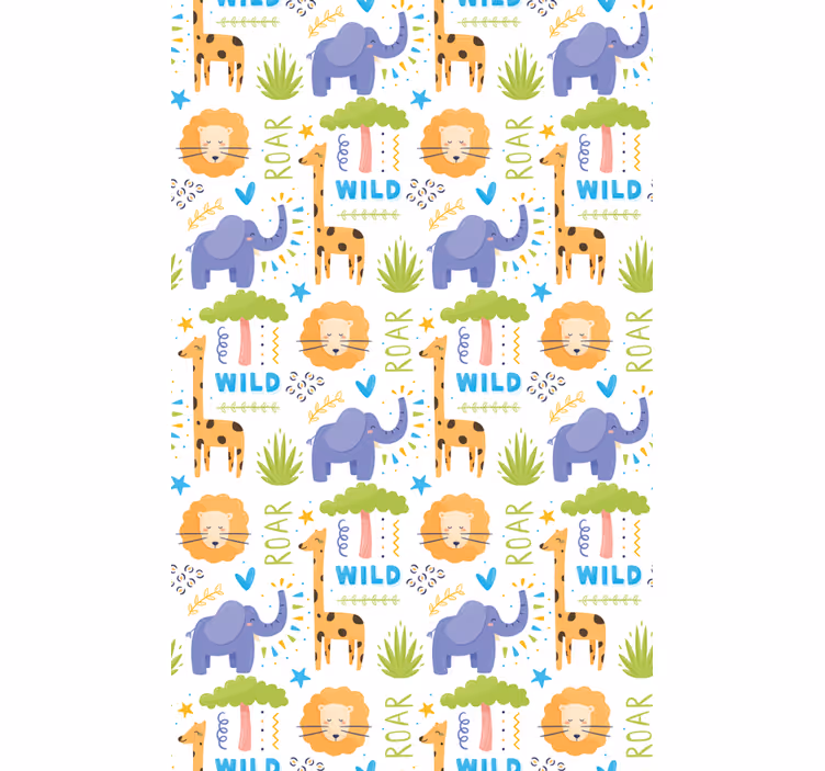 Behangpapier kinderkamer safari dierenpatronen - TenStickers