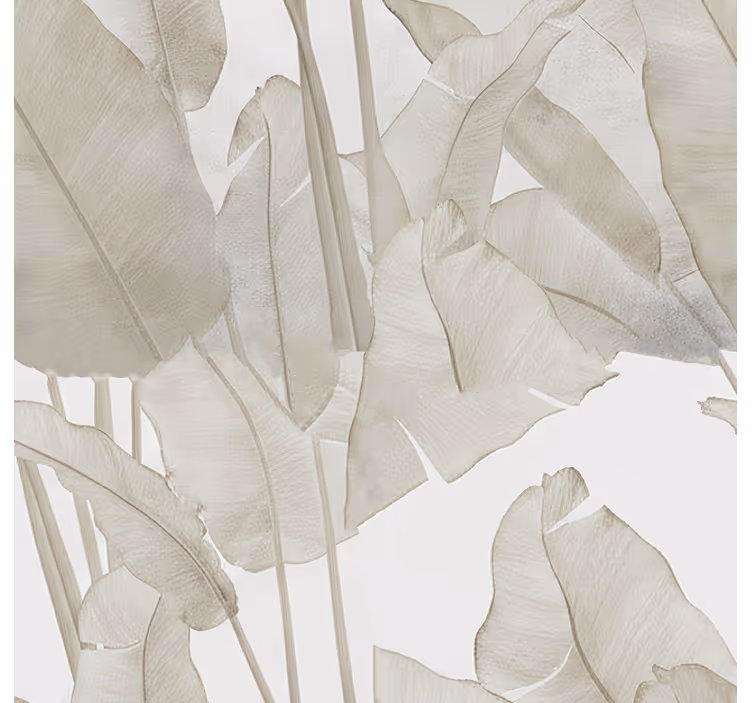 Behang woonkamer beige bananenblad - TenStickers