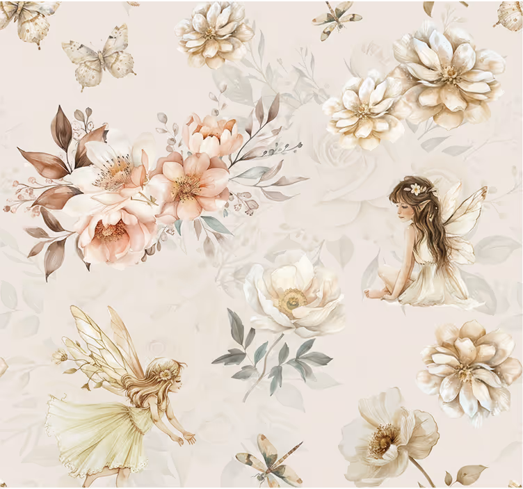 Behang woonkamer soft pastel fee - TenStickers