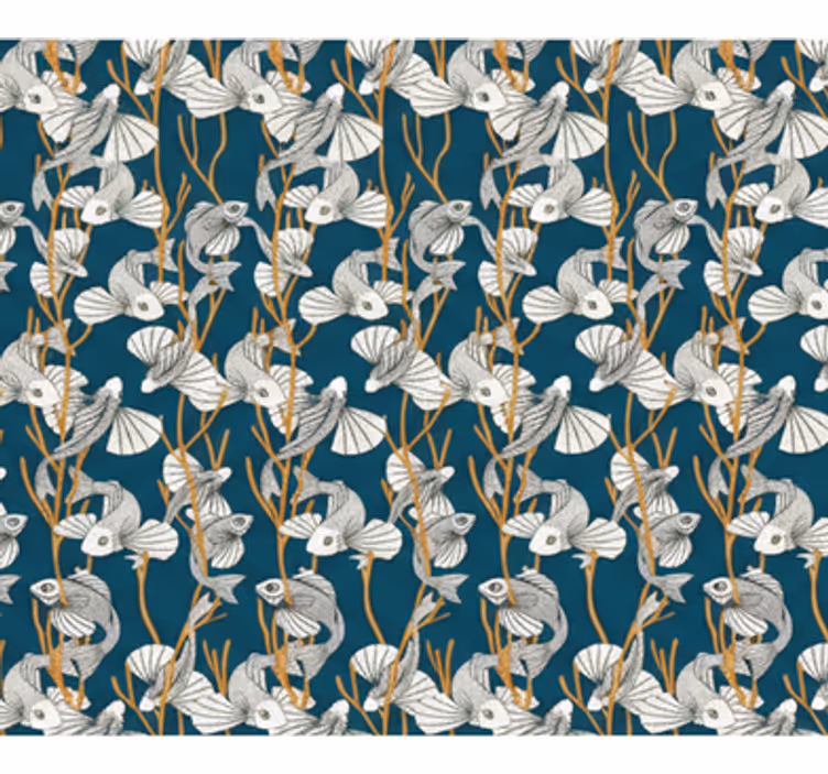 Behang woonkamer diepzeekoraal drift - TenStickers