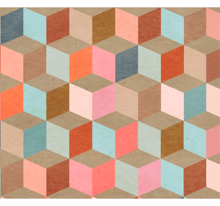 Behang woonkamer pastel geometrisch kraft patroon - TenStickers