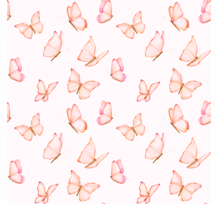 Vlinders behang roze patroon - TenStickers