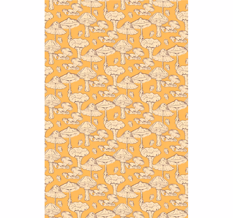 Behangpapier gang met paddenstoelpatroon ontwerp - TenStickers