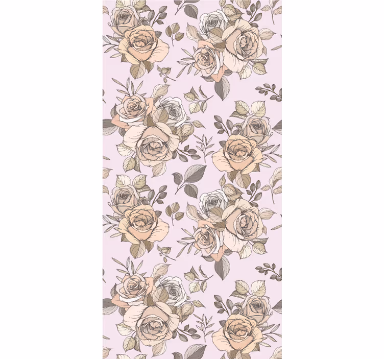 Behangpapier gang elegante rozenmotief - TenStickers