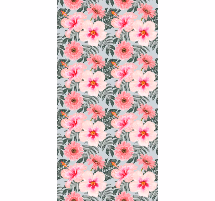 Behangpapier gang hibiscus en bloemen - TenStickers