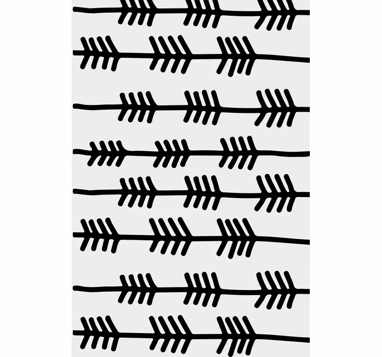 Behang scandinavië zwarte abstracte pijlen op wit - TenStickers