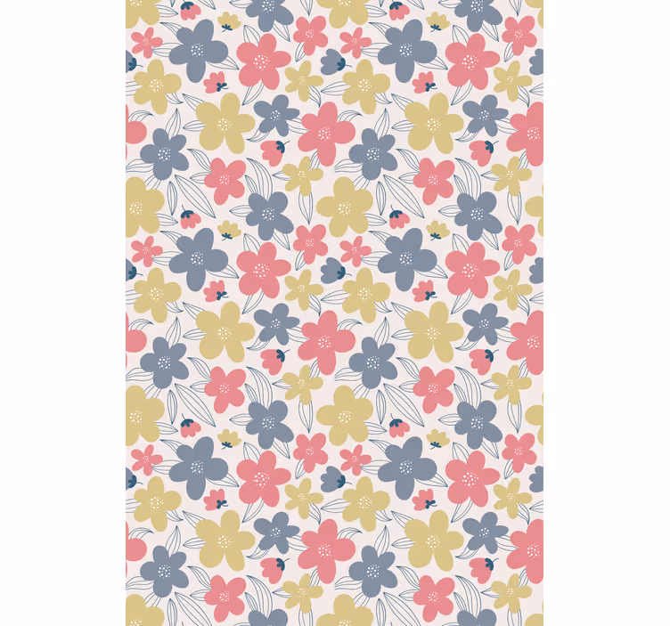 Behang scandinavië lichtgekleurde bloemenpatroon - TenStickers