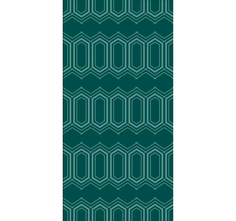 Behang print groen geometrisch patroon - TenStickers