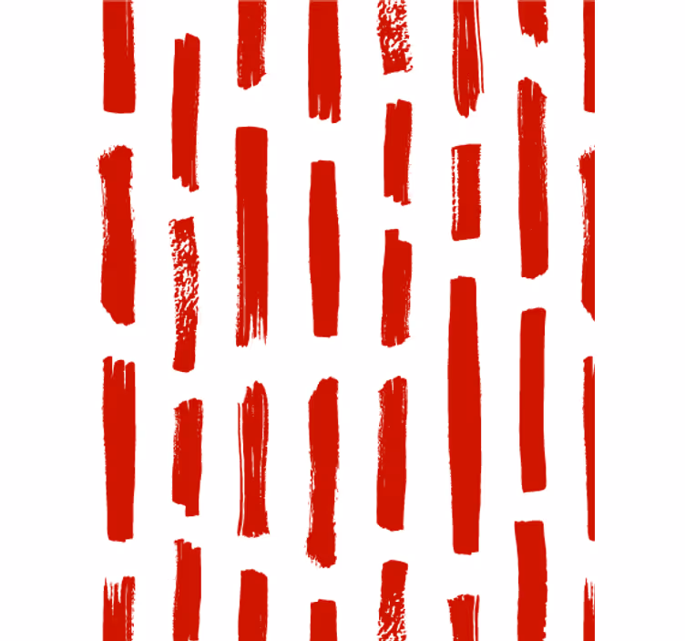 Behang woonkamer rood en witte streep - TenStickers