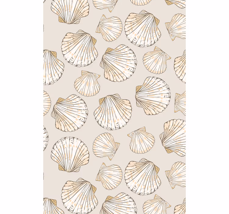 Behang woonkamer schelpenpatroon - TenStickers