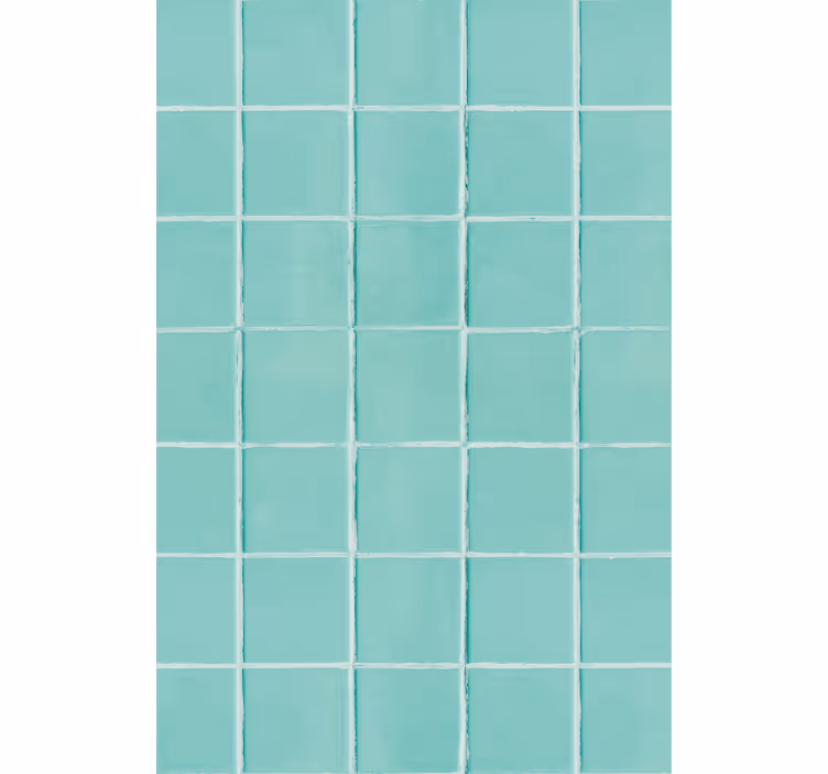Behang woonkamer turquoise tegeloppervlak - TenStickers