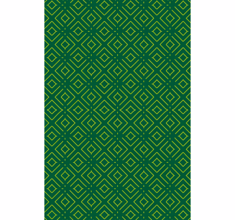 Behang woonkamer geometrisch groen patroon - TenStickers