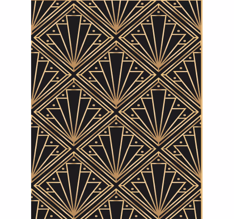 Behang woonkamer art deco patroon - TenStickers